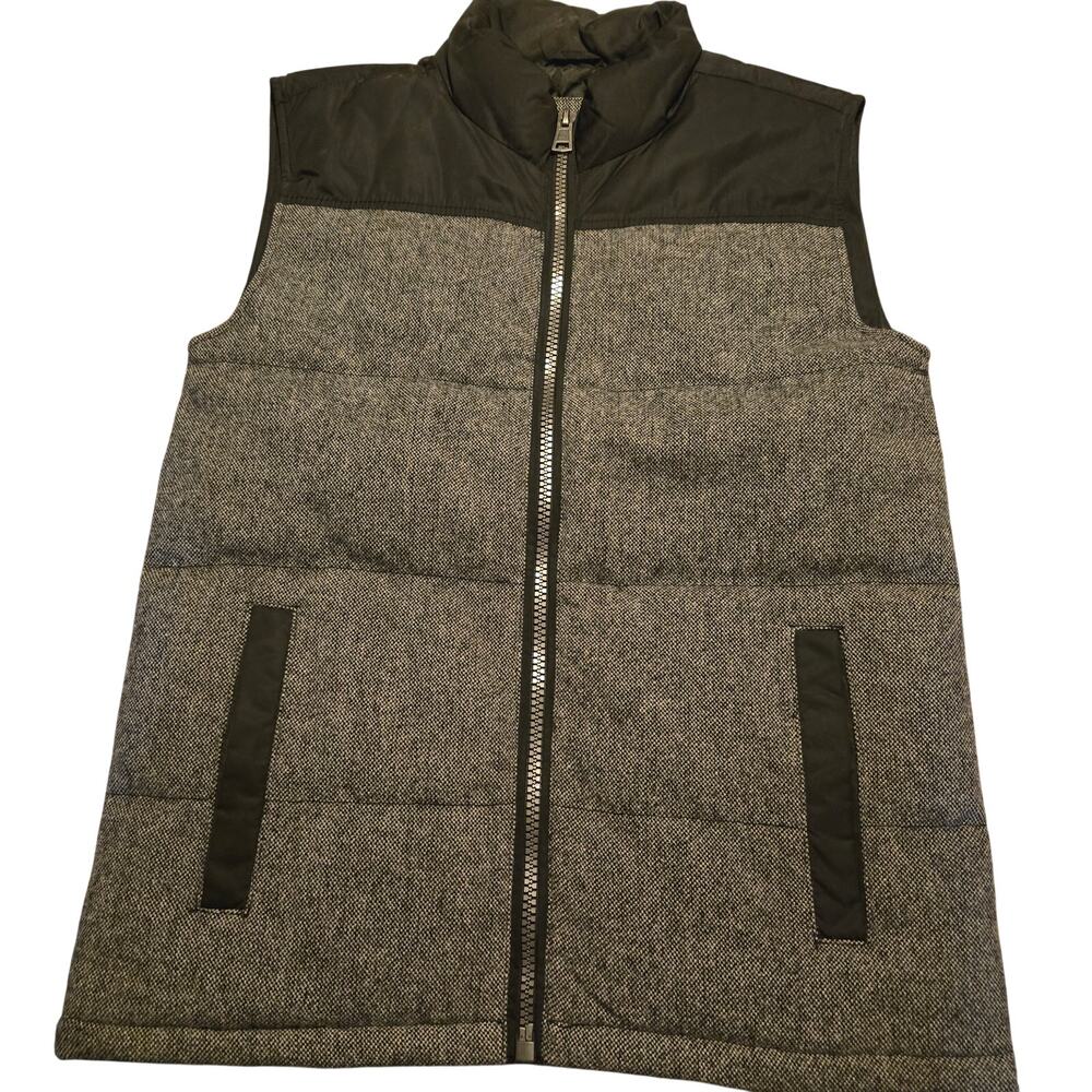 BKE Men's Gray and Black Quilted Wool Blend Vest men's small